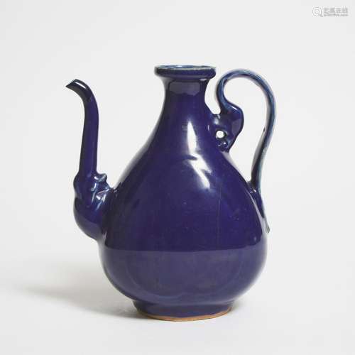 A Chinese Blue-Glazed Ewer for the Islamic Market, Jiajing P...