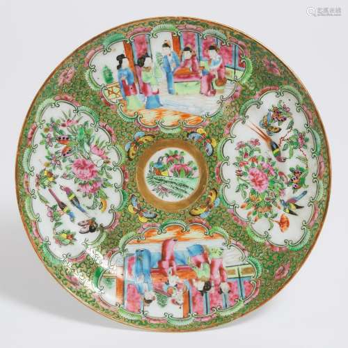 A Canton Famille Rose 'Figural' Dish, Tongzhi-Guangxu Period...
