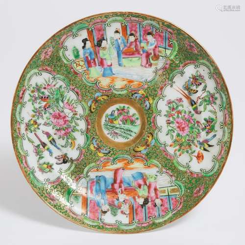 A Canton Famille Rose 'Figural' Dish, Tongzhi-Guangxu Period...