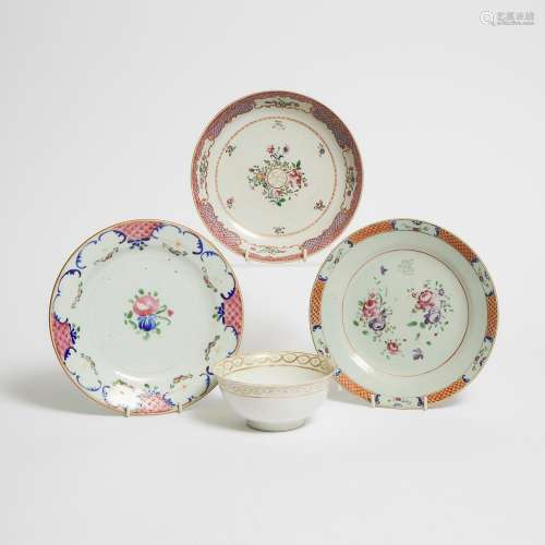 A Group of Three Canton Famille Rose Dishes for the Persian ...