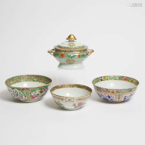 Three Famille Rose Bowls for the Islamic Market, Together Wi...