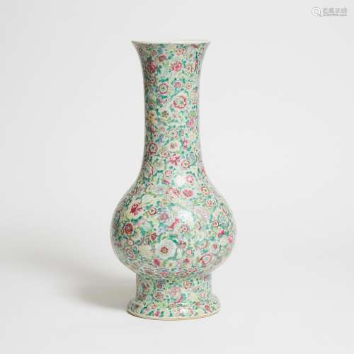 A Famille Rose 'Millefleur' Vase, Republican Period (1912-19...