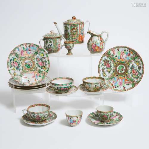 A Group of Eighteen Canton Famille Rose Wares, 19th-20th Cen...