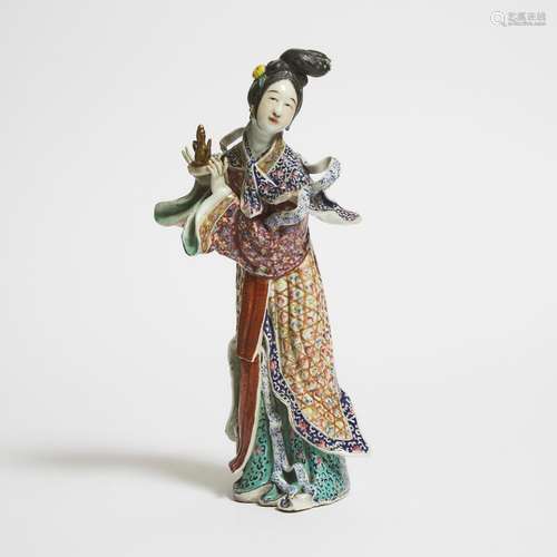 A Famille Rose Figure of a Lady, Republican Period (1912-194...