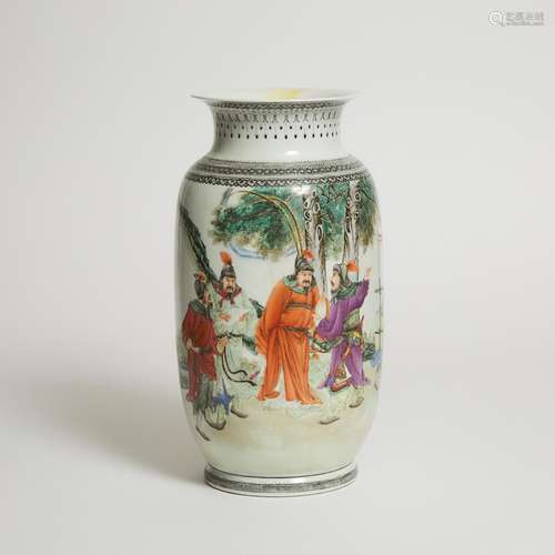 An Enameled 'Figural' Vase, 20th Century, 二十世纪 彩瓷人物纹...