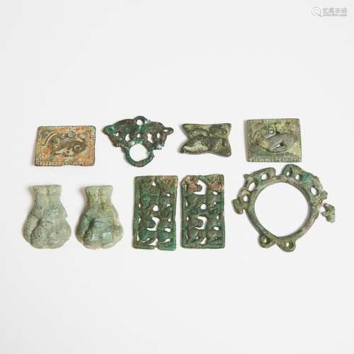 A Group of Ten Ordos Bronze Amulets, 500 BC, 公元前5世纪 鄂尔...