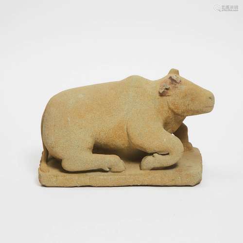 A Stone Figure of Nandi, Vietnam, Cham, Circa 10th Century, ...