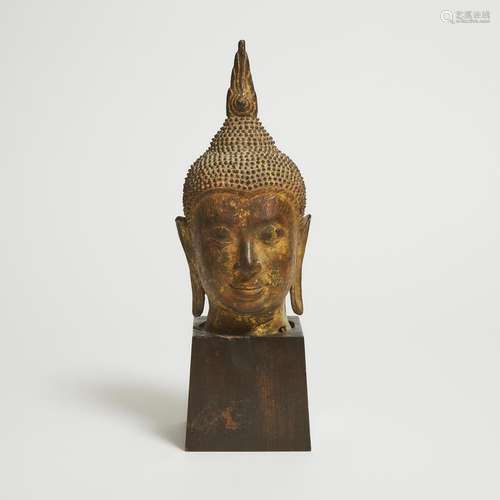 A Bronze Head of Buddha, Thailand, 19th Century or Earlier, ...