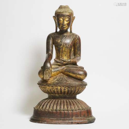 A Large Gilt Dry Lacquer Figure of Buddha, Burma, Shan State...