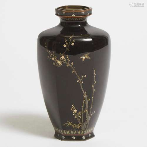 Attributed to Hayashi Kodenji, A Fine Cloisonné Enamel Vase,...
