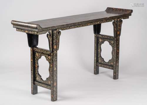 A CHINESE LACQUERED ALTAR TABLE, QING