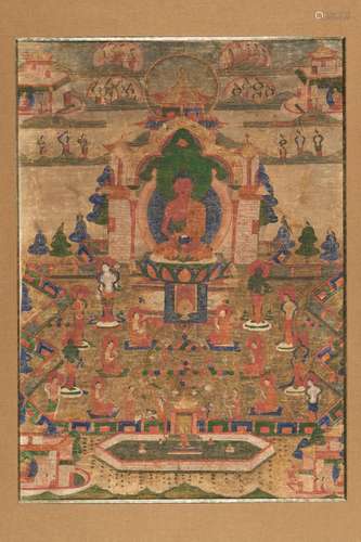 A THANGKA OF BUDDHA AMITHABA