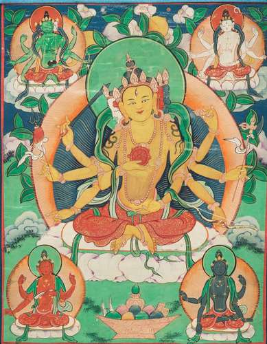 A THANKGA OF MANJUSHRI, 19TH CENTURY