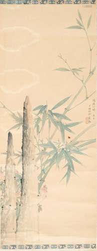CHEN DINGWU: A HANGING SCROLL PAINTING OF BAMBOO SHOOTS