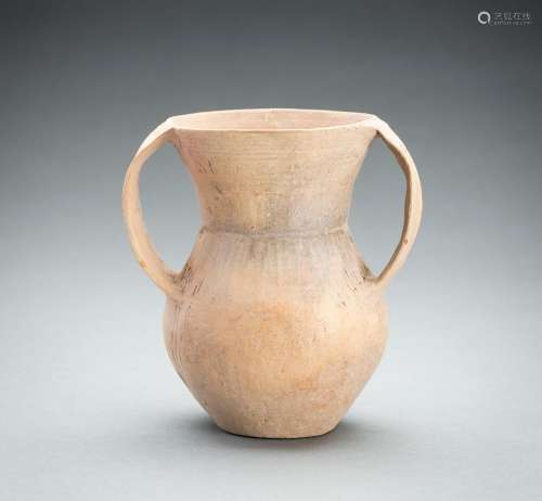 A PALE ORANGE POTTERY AMPHORA, NEOLITHIC PERIOD