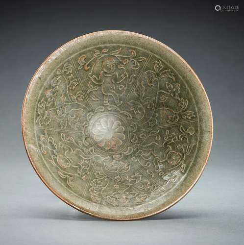 A LONGQUAN CELADON ‘BOYS’ BOWL, NORTHERN SONG STYLE