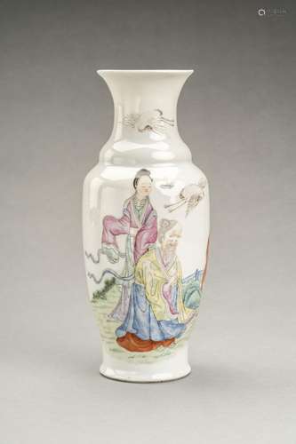 A FAMILLE ROSE 'SHOULAO' VASE, c. 1920s