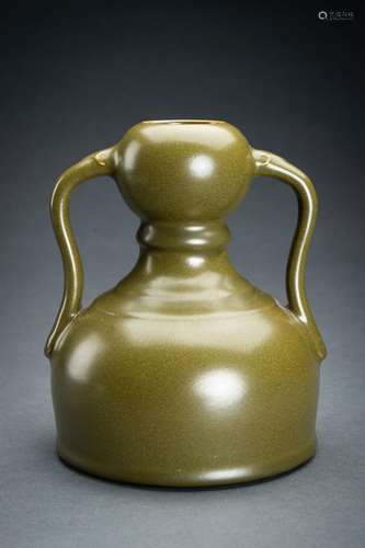 A TEADUST-GLAZED DOUBLE-GOURD VASE