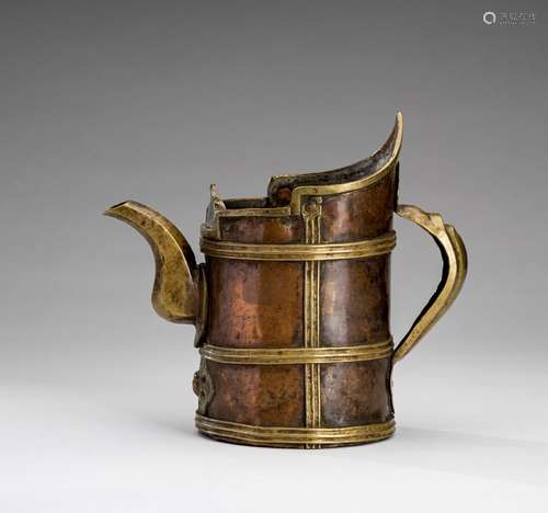 A COPPER AND BRASS EWER, DUOMUHU, 19th CENTURY