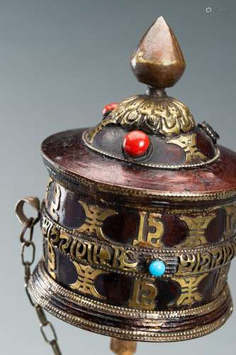 A TIBETAN PRAYER WHEEL (MANI KHORLO)