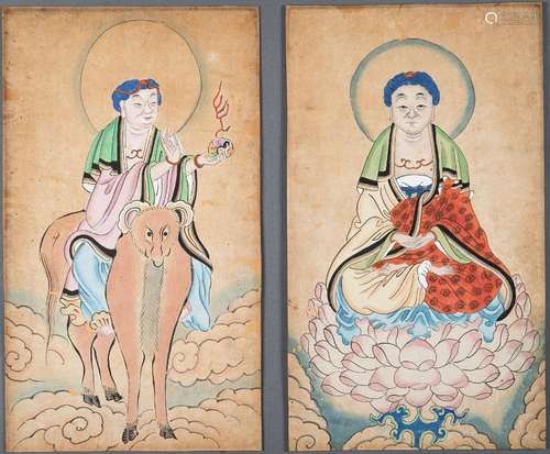 TWO QING DYNASTY PANTINGS OF DEITIES