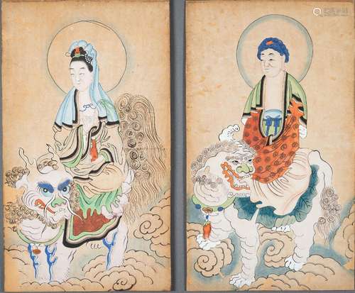 TWO QING DYNASTY PANTINGS OF DEITIES