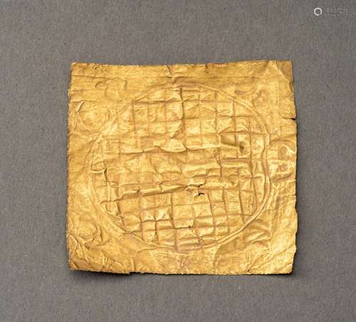 A SHEET GOLD PLAQUE INCISED WITH A TURTLE, PRE-ANGKOR PERIOD