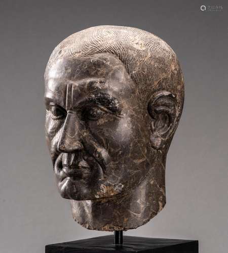 A ROMAN LIMESTONE PORTRAIT HEAD OF JULIUS CAESAR, AUGUSTAN P...