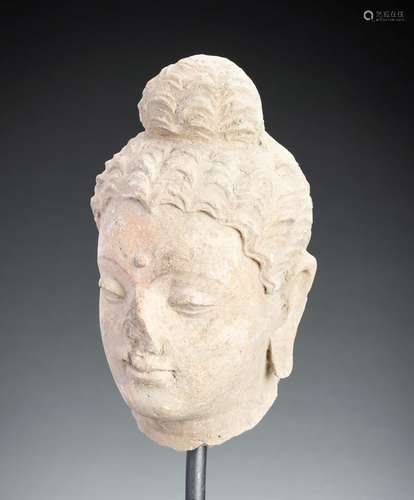 A STUCCO HEAD OF BUDDHA, GHANDARA