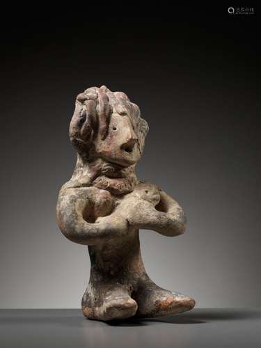 A PAINTED TERRACOTTA FIGURE OF A FERTILITY GODDESS, INDUS VA...