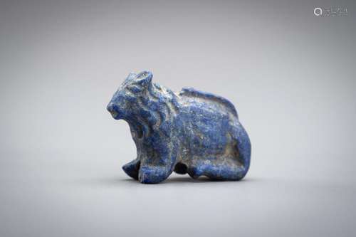 A SMALL LAPIS LAZULI FIGURE OF A TIGER