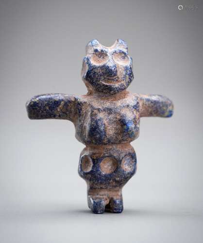 A SMALL BACTRIAN LAPIS LAZULI IDOL