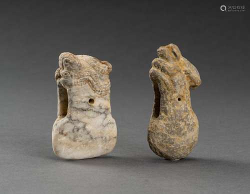 A LOT WITH TWO BACTRIAN STONE AXES HEADS