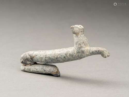 AN AMUSING GRECO-BACTRIAN HARDSTONE FIGURE OF A CAT