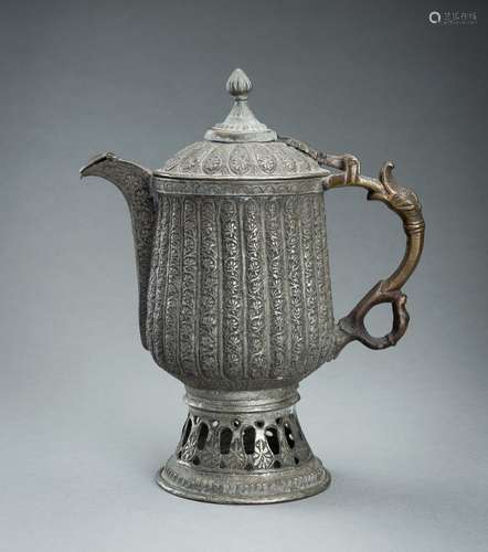 A KASHMIR TINNED COPPER SAMOVAR KETTLE, 19th CENTURY