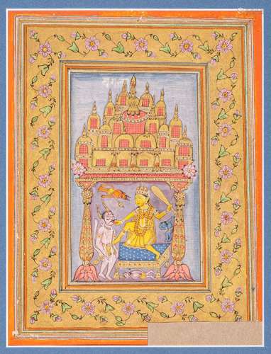 AN INDIAN MINIATURE PAINTING OF BAGALAMUKHI, 1780-1800