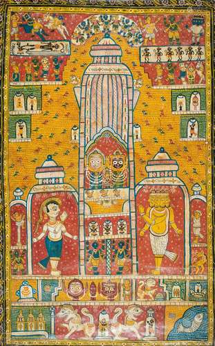 A COLORFUL JAIN PAINTING, c. 1900s