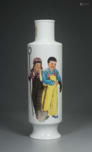 中国20世纪人物花卉瓶