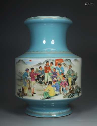 中国20世纪人物花卉瓶（陈义芳）