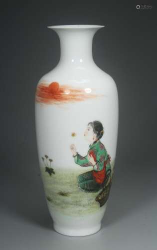 中国20世纪人物花卉瓶（戴荣华）