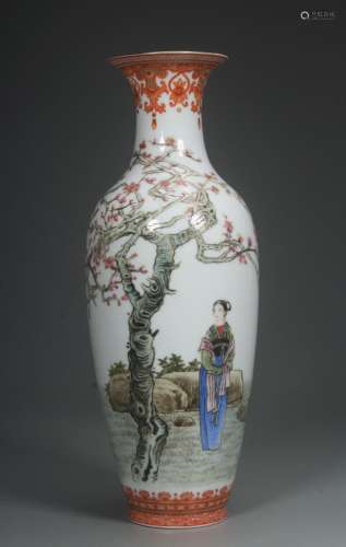 中国20世纪人物花卉瓶（王锡良）