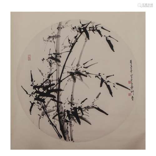 A CHINESE PAINTING OF BAMBOOS,SIGNED DONG SHOUPING