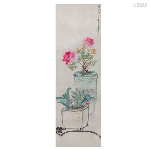 A CHINESE PAINTING OF FLOWERS,SIGNED ZHAO SHURU