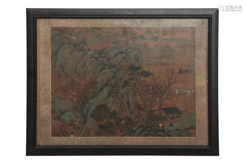 A CHINESE PAINTING OF MOUNTAINS LANDSCAPE,SIGNED XU BANGDA