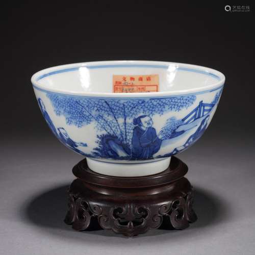 A BLUE AND WHITE PORCELAIN BOWL,QING