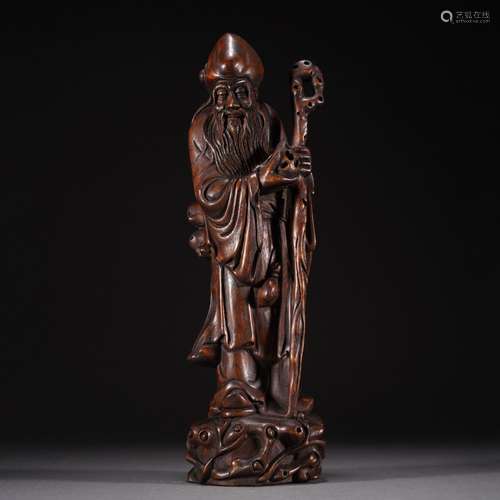 A CHENXIANG WOOD CARVED FIGURE OF BUDDHA STATUE