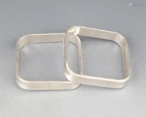 PAIR OF SILVER PLATE BANGLE