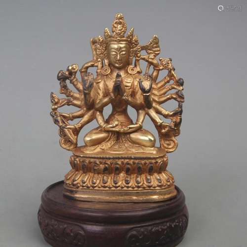 A FINE BRONZE MADE CUNDI BUDDHA STATUE