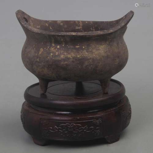 A FINE XUAN DE STYLE BRONZE THREE FOOT CENSER