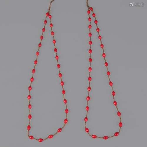 PAIR OF CORAL NECKLACE